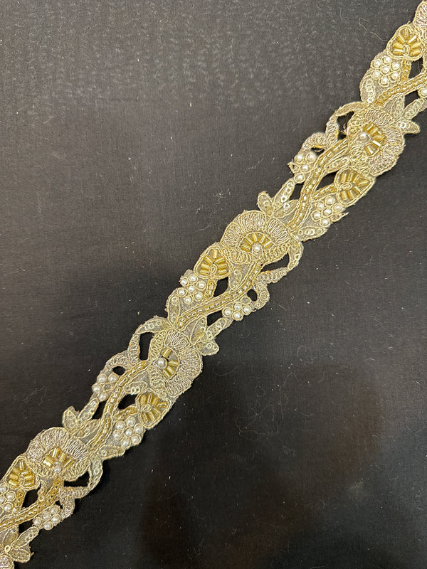 Dull Gold Fancy Lace